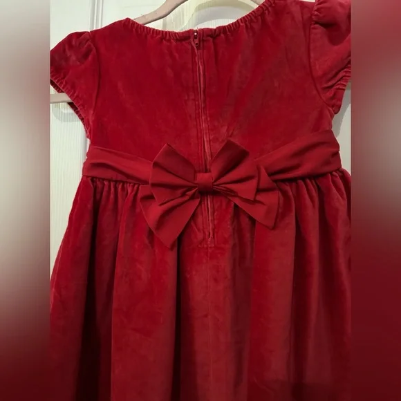 Classic Gap red velvet bow dress 3 yrs - Picture 5 of 5